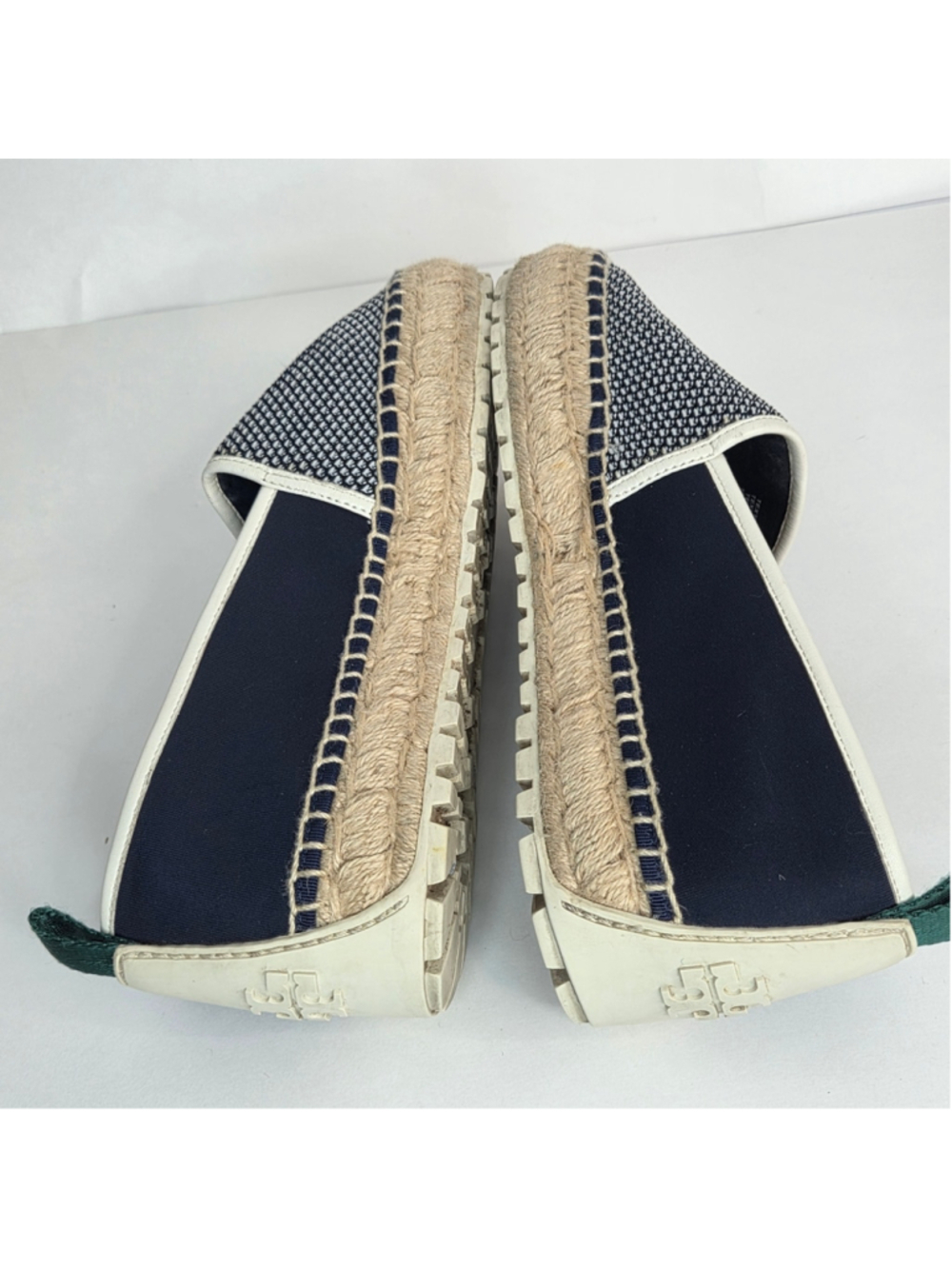 Tory Burch Miranda Navy Lug Sole Platform Espadrille Shoes Women's Size 10 - Picture 6 of 11